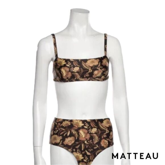 MATTEAU **NWT** The Square Crop Top Ginger Hibiscus - Picture 4 of 4